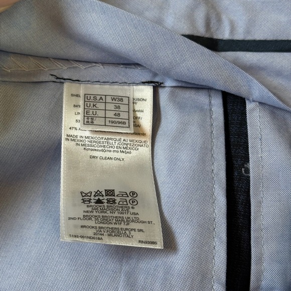 Brooks Brothers Regent‎ Dress Pants Plaid Wool Blend Trousers W38 L31 Italian - Picture 5 of 10